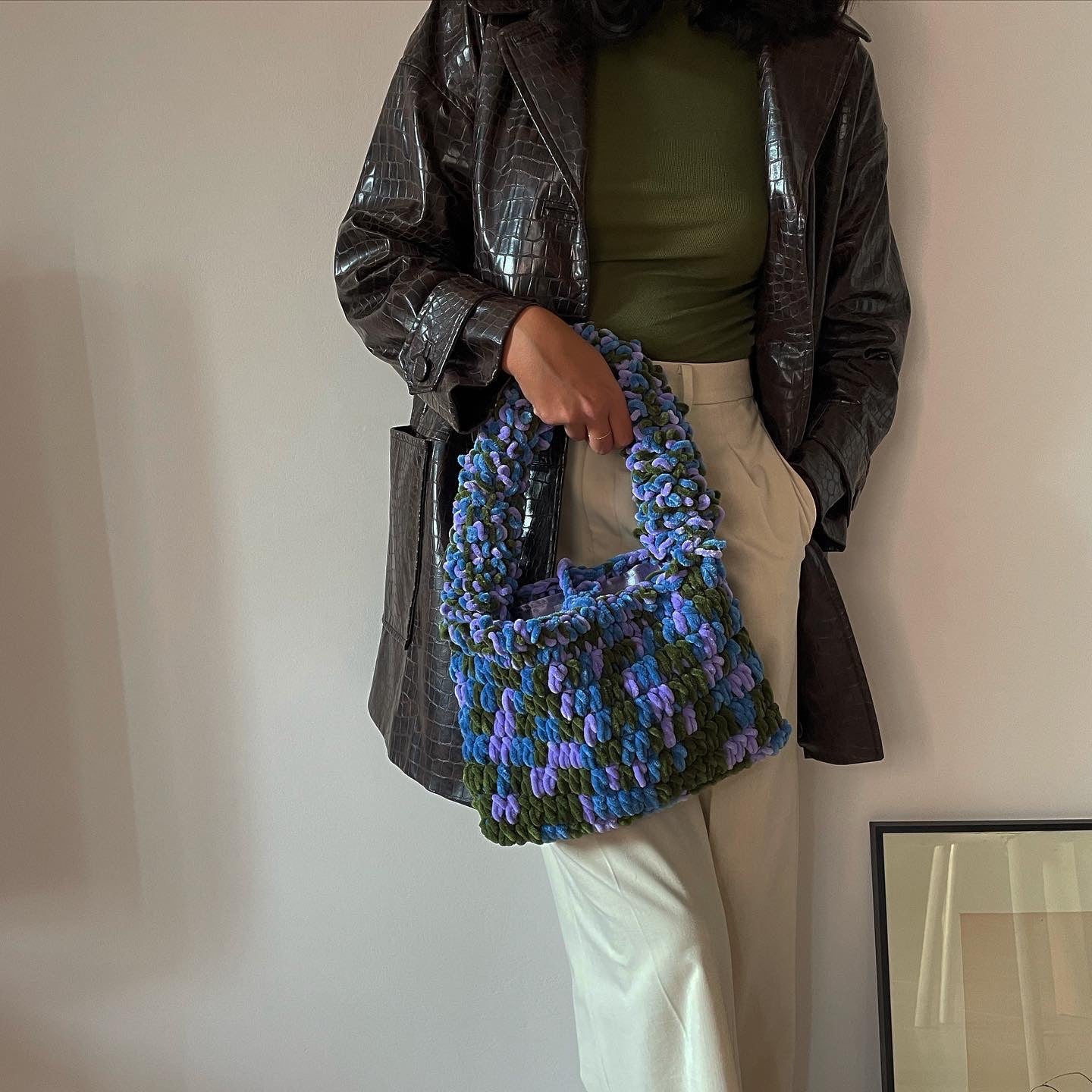 Velvet Dream Bag / Verde azzurro e lilla